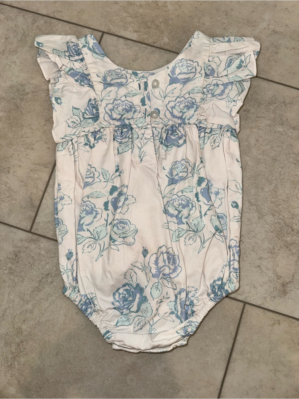 Petit Peony 6-12 mo Girl Baby Floral One-Piece Romper